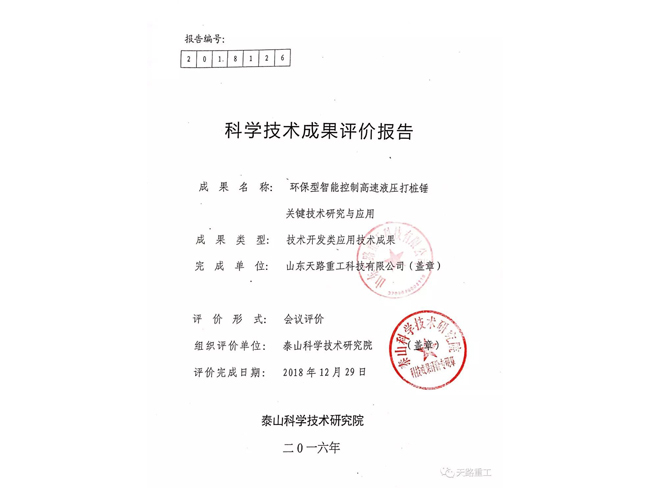 科學(xué)技術(shù)成果評(píng)價(jià)報(bào)告